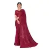 Maroon Color Half Sequins Half Georgette Saree